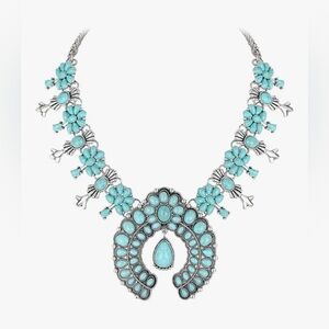 NWOT Statement Bohemian Turquoise Collar Necklace Perfect Condition Still in Box
